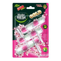 Блок туалетный подвесной твердый 3 шт. x 50 г, MASTER FRESH GOLD DUO EFFECT 5 в 1 ''Сакура'', С0007435