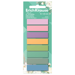 Закладки клейкие ERICH KRAUSE Pastel Bloom, пластиковые, 12х45 мм, 160 штук (20 л. х 8 цветов), 6156