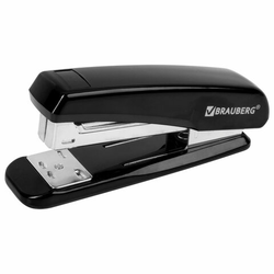 Степлер 24/6, 26/6 BRAUBERG ''Classic'', до 25 листов, черный, 222546