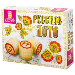 Родное лото классическое с деревянными бочонками, в картонной упаковке, ЗОЛОТАЯ СКАЗКА, 664672