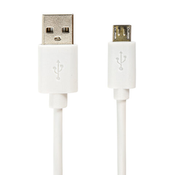 Кабель USB2.0  micro USB, 1 м, SONNEN, медь, для передачи данных и зарядки, белый, 513557