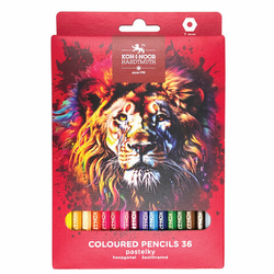 Карандаши цветные KOH-I-NOOR ''RED LION'' 36 цветов, шестигранные, 2,8 мм, натуральное дерево, 3555/36