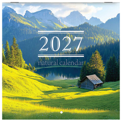 Календарь настенный перекидной 2027 г., BRAUBERG, 12 листов, 21,4х21,4 см, МИНИ, ''Nature'', 118433