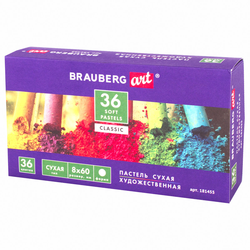 Пастель сухая художественная BRAUBERG ART CLASSIC, 36 цветов, круглое сечение, 181455
