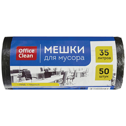 Мешки для мусора  35л OfficeClean ПНД, 48*55см, 7мкм, 50шт., черные, в рулоне 243959/А
