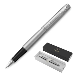Ручка перьевая PARKER ''Jotter Stainless Steel CT'', корпус серебристый, детали хром, синяя, 2030946