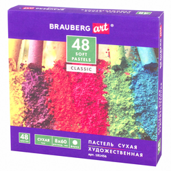 Пастель сухая художественная BRAUBERG ART CLASSIC, 48 цветов, круглое сечение, 181456