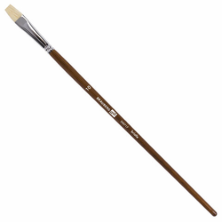 Кисть художественная профессиональная BRAUBERG ART CLASSIC, щетина, плоская,  10, длинная ручка, 20
