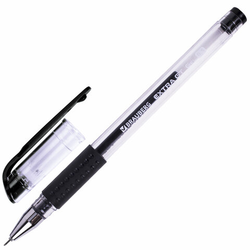 Ручка гелевая с грипом BRAUBERG ''EXTRA GT NEEDLE'', ЧЕРНАЯ, игольчатый узел 0,5 мм, линия 0,35 мм, 14