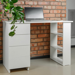 Стол письменный/компьютерный BRABIX ''Scandi CD-016'', 1100х500х750 мм, 4 ящика, белый, 641891, ЦБ0137