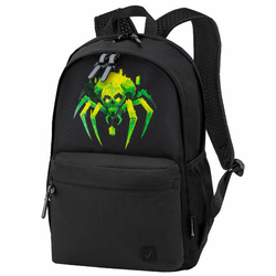 Рюкзак BRAUBERG FASHION CITY универсальный, 2 отделения, ''Green Spider'', черный, 46х31х15 см, 273839