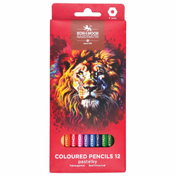 Карандаши цветные KOH-I-NOOR ''RED LION'' 12 цветов, шестигранные, 2,8 мм, натуральное дерево, 3552/12