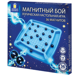 Игра настольная логическая ''Магнитный бой'', 36 магнитов, доска 22х22 см, ЗОЛОТАЯ СКАЗКА, 665893
