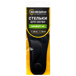Стельки для обуви с супинатором 4D COMFORT PLUS, материал FOAM, размер RU 38-43 / EU 39-44, с линиям