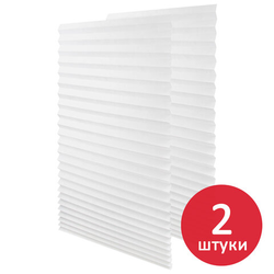Жалюзи-плиссе, штора тканевая самоклеящаяся КОМПЛЕКТ 2 шт., BRABIX 60х180 см, СТАНДАРТ, 60 г/м2, цве