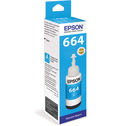 Чернила EPSON 664 (T6642) для СНПЧ Epson L100/L110/L200/L210/L300/L456/L550, голубые, ОРИГИНАЛЬНЫЕ,