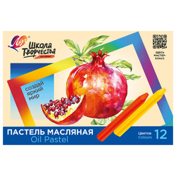 Пастель масляная ЛУЧ ''Школа творчества'', 12 цветов, трехгранная, картонная упаковка, 31С 1971-08