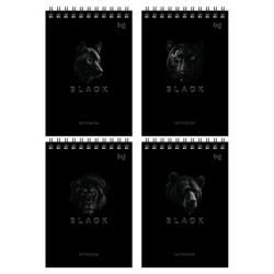 Блокнот А6 60л. на гребне BG ''Just black'' Б6гр60 07052