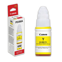 Чернила CANON (GI-490Y) для СНПЧ Pixma G1400\G2400\G3400, желтый, ресурс 7000 стр., оригинальные, 06