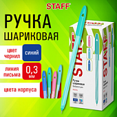 Ручка шариковая STAFF ''CANDY PASTEL'', синяя, игольчатый узел 0,6 мм, линия 0,3 мм, 144235