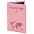 Обложка для паспорта ''Passport map'', экокожа soft-touch, розовая, STAFF, 238759