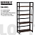 Стеллаж на металлокаркасе ''BRABIX LOFT SH-001'', 600х300х1250 мм, складной, цвет морёный дуб, 641228