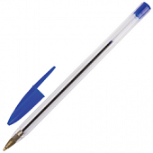 Ручка шариковая STAFF ''Basic BP-01'', письмо 750 метров, СИНЯЯ, длина корпуса 14 см, линия письма 0,5