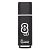 Флеш-диск 8 GB, SMARTBUY Glossy, USB 2.0, черный, SB8GBGS-K