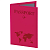Обложка для паспорта ''Passport map'', экокожа soft-touch, малиновая, STAFF, 238761