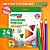 Карандаши цветные BRAUBERG KIDS NEW, 24 цвета, трехгранные, грифель 3 мм, 182002