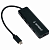 Хаб USB 3.1, 2xUSB, 2xType-C, с дополнительным питанием (Type-C), кабель Type-C 19 см, черный, GEMBI