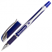 Ручка шариковая масляная с грипом BRAUBERG ''Delta Plus'', СИНЯЯ, печать, узел 0,7 мм, линия письма 0,